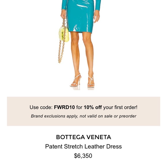 Bottega Veneta patent Leather Dress in Blue - Picture 5 of 5
